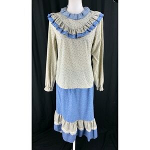 Shirley Atlanta Vtg 60s Blouse Top Set Prairie Cottagecore Gunne-Sax-like‎ Lace